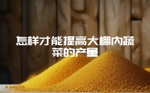 怎样才能提高大棚内蔬菜的产量-会东网