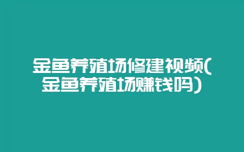 金鱼养殖场修建视频(金鱼养殖场赚钱吗)-会东网