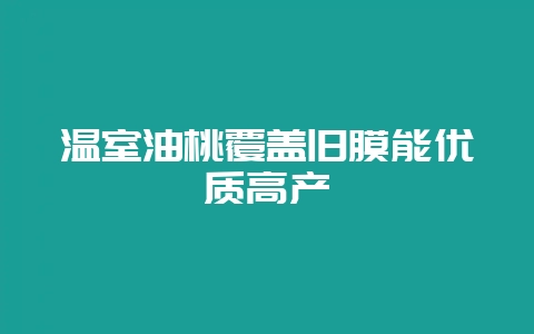 温室油桃覆盖旧膜能优质高产-会东网