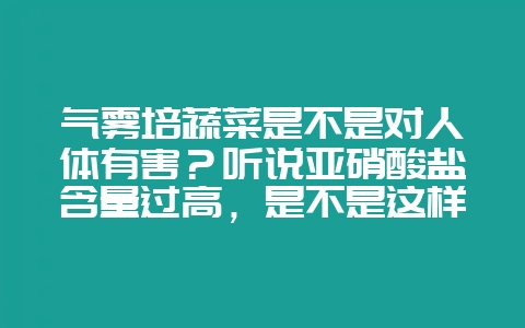 气雾培蔬菜是不是对人体有害？听说亚硝酸盐含量过高，是不是这样，我想投资气雾培种菜，急等准确答案！-会东网
