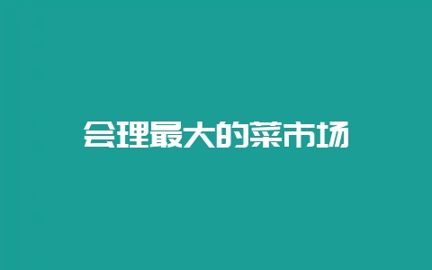 会理最大的菜市场-会东网