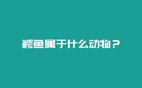鳄鱼属于什么动物?插图 鳄鱼属于什么动物?插图