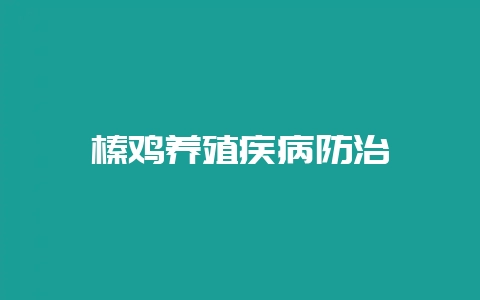 榛鸡养殖疾病防治-会东网