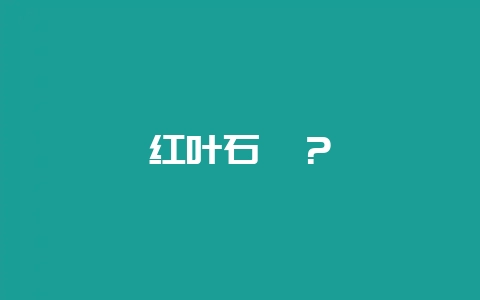 红叶石楠？-会东网