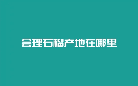 会理石榴产地在哪里-会东网