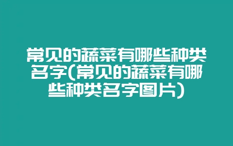 常见的蔬菜有哪些种类名字(常见的蔬菜有哪些种类名字图片)插图 常见的蔬菜有哪些种类名字(常见的蔬菜有哪些种类名字图片)插图