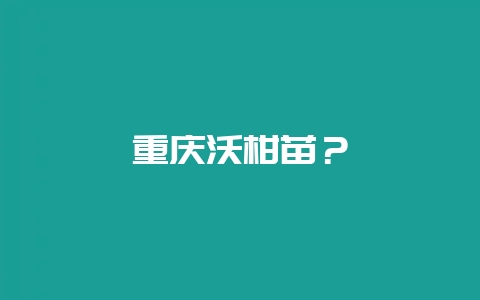 重庆沃柑苗？-会东网