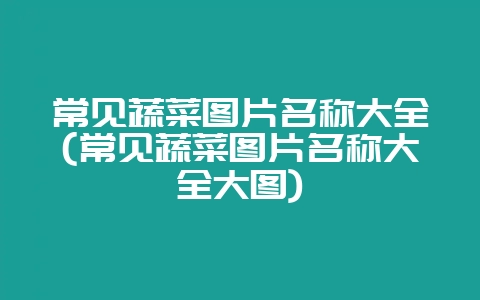 常见蔬菜图片名称大全(常见蔬菜图片名称大全大图)-会东网