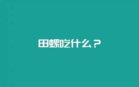 田螺吃什么?插图 田螺吃什么?插图