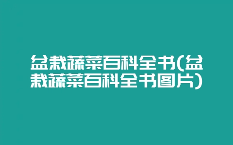 盆栽蔬菜百科全书(盆栽蔬菜百科全书图片)-会东网