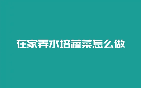 在家弄水培蔬菜怎么做插图 在家弄水培蔬菜怎么做插图