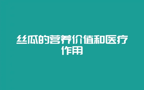 丝瓜的营养价值和医疗作用-会东网