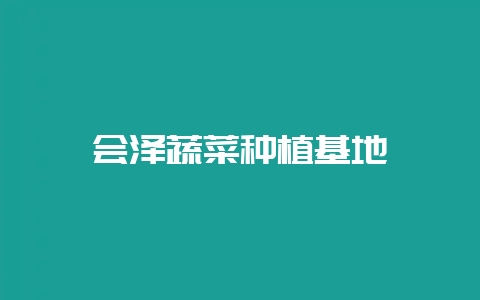 会泽蔬菜种植基地-会东网