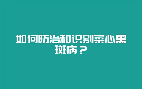 如何防治和识别菜心黑斑病?插图 如何防治和识别菜心黑斑病?插图