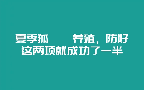 夏季狐貉貂养殖,防好这两项就成功了一半插图 夏季狐貉貂养殖,防好这两项就成功了一半插图
