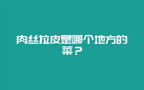 肉丝拉皮是哪个地方的菜？-会东网