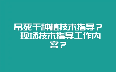 吊死干种植技术指导？ 现场技术指导工作内容？-会东网