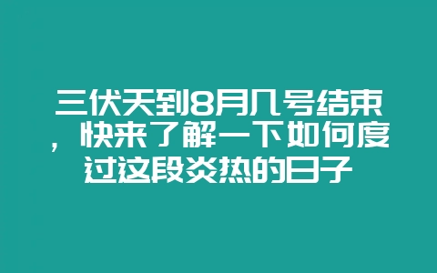 三伏天到8月几号结束,快来了解一下如何度过这段炎热的日子插图 三伏天到8月几号结束,快来了解一下如何度过这段炎热的日子插图
