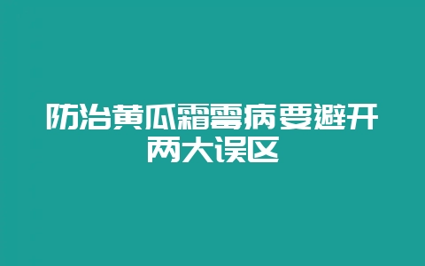 防治黄瓜霜霉病要避开两大误区-会东网