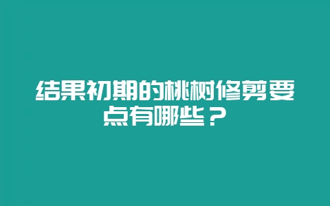 结果初期的桃树修剪要点有哪些？-会东网