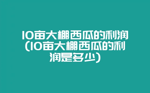10亩大棚西瓜的利润(10亩大棚西瓜的利润是多少)-会东网