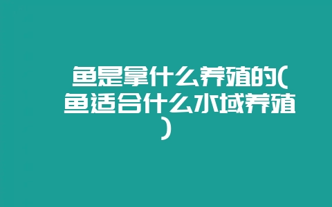 鲈鱼是拿什么养殖的(鲈鱼适合什么水域养殖)-会东网