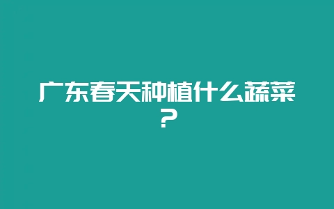 广东春天种植什么蔬菜？-会东网