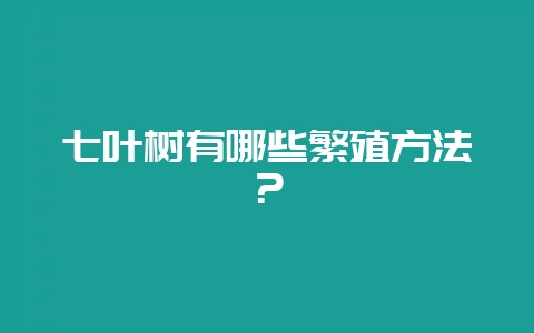 七叶树有哪些繁殖方法？-会东网