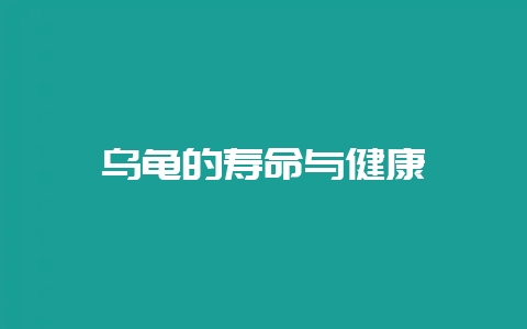 乌龟的寿命与健康-会东网