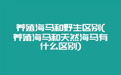 养殖海马和野生区别(养殖海马和天然海马有什么区别)-会东网