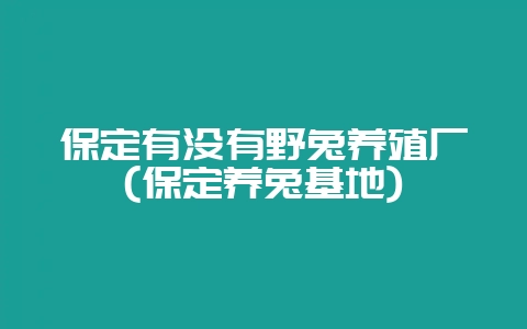 保定有没有野兔养殖厂(保定养兔基地)-会东网
