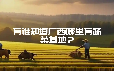 有谁知道广西哪里有蔬菜基地？-会东网