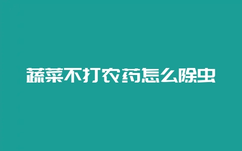 蔬菜不打农药怎么除虫插图 蔬菜不打农药怎么除虫插图