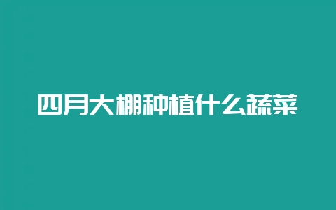 四月大棚种植什么蔬菜-会东网