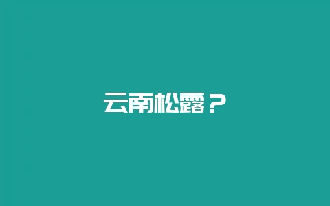 云南松露？-会东网