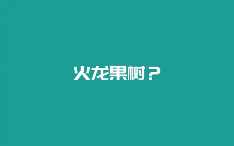 火龙果树？-会东网