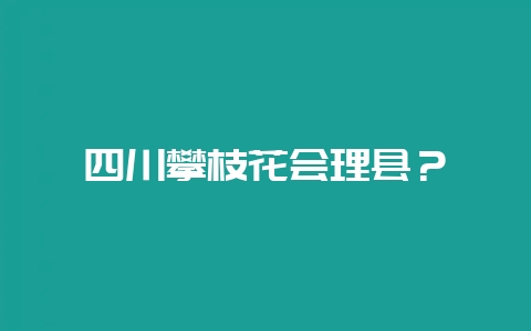 四川攀枝花会理县？-会东网