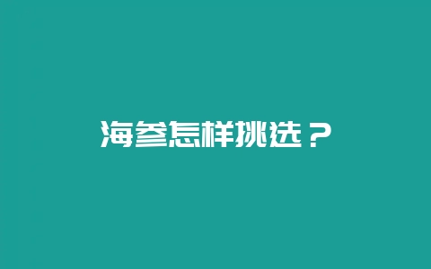 海参怎样挑选?插图 海参怎样挑选?插图