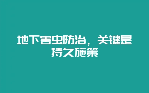地下害虫防治,关键是持久施策插图 地下害虫防治,关键是持久施策插图