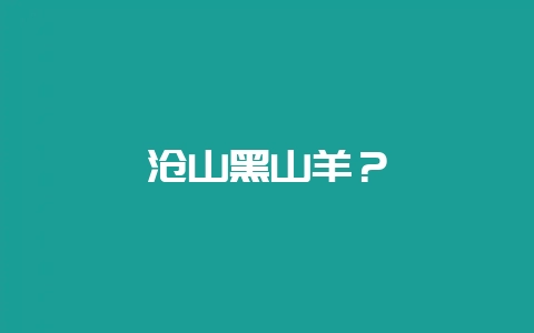 沧山黑山羊？-会东网