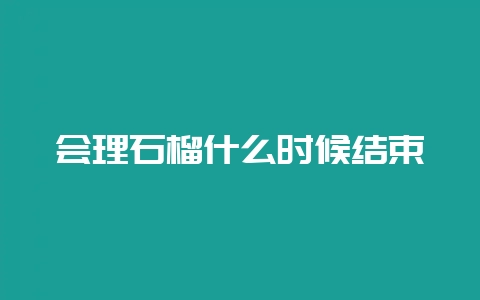 会理石榴什么时候结束-会东网