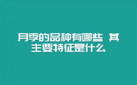 月季的品种有哪些 其主要特征是什么-会东网