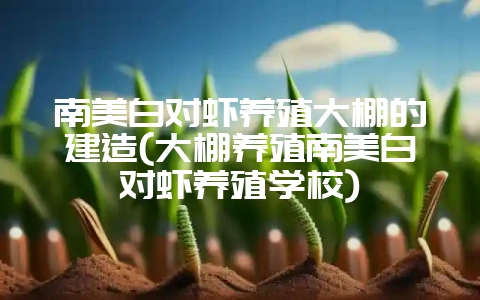 南美白对虾养殖大棚的建造(大棚养殖南美白对虾养殖学校)插图 南美白对虾养殖大棚的建造(大棚养殖南美白对虾养殖学校)插图