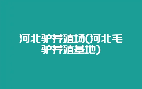河北驴养殖场(河北毛驴养殖基地)-会东网
