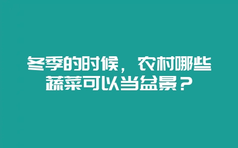 冬季的时候,农村哪些蔬菜可以当盆景?插图 冬季的时候,农村哪些蔬菜可以当盆景?插图