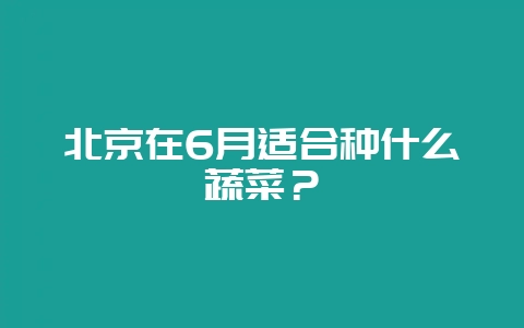 北京在6月适合种什么蔬菜?插图 北京在6月适合种什么蔬菜?插图