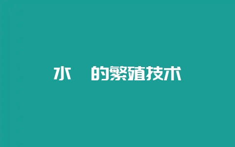 水貂的繁殖技术-会东网