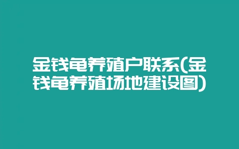 金钱龟养殖户联系(金钱龟养殖场地建设图)-会东网