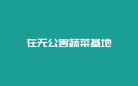 在无公害蔬菜基地-会东网
