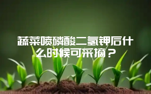 蔬菜喷磷酸二氢钾后什么时候可采摘？-会东网